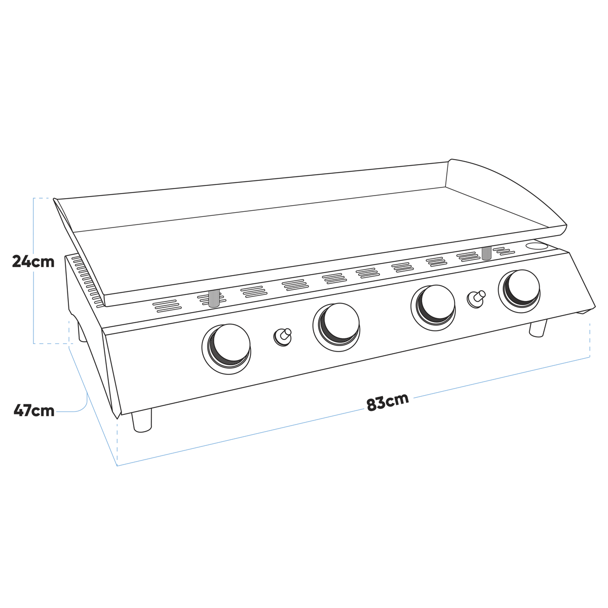 Dellonda 4 Burner Portable Gas Plancha