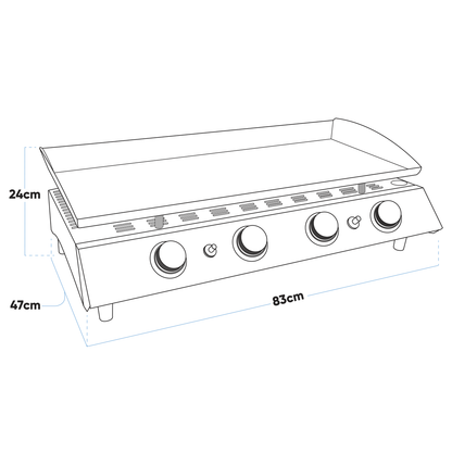 Dellonda 4 Burner Portable Gas Plancha