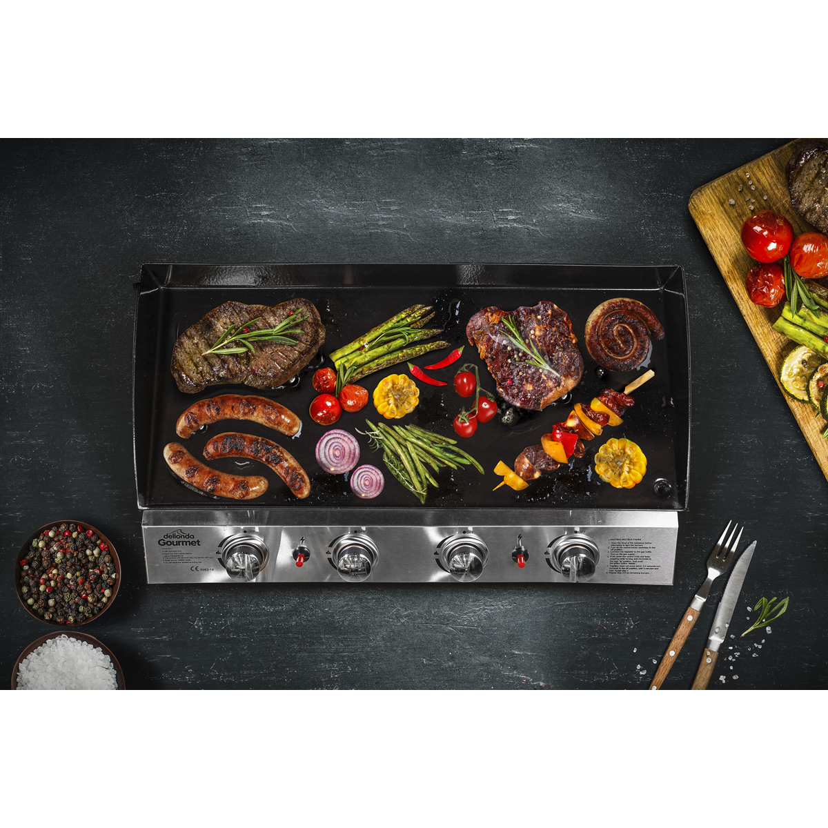 Dellonda 4 Burner Portable Gas Plancha