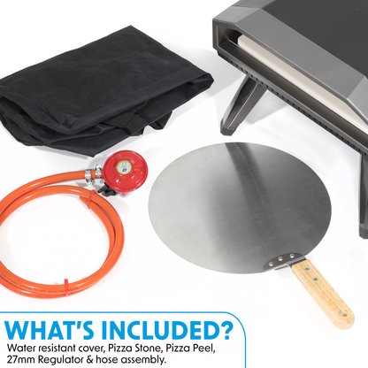 Dellonda Gas Pizza Oven with Water-Resistant Cover/Carry Bag & 12" Pizza Peel