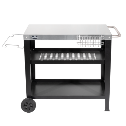 Dellonda Plancha Trolley with Utensil Holder - Stainless Steel Top