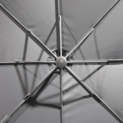 Dellonda Cantilever Parasol with 360° Rotation, Tilt & Cover 3m - Grey