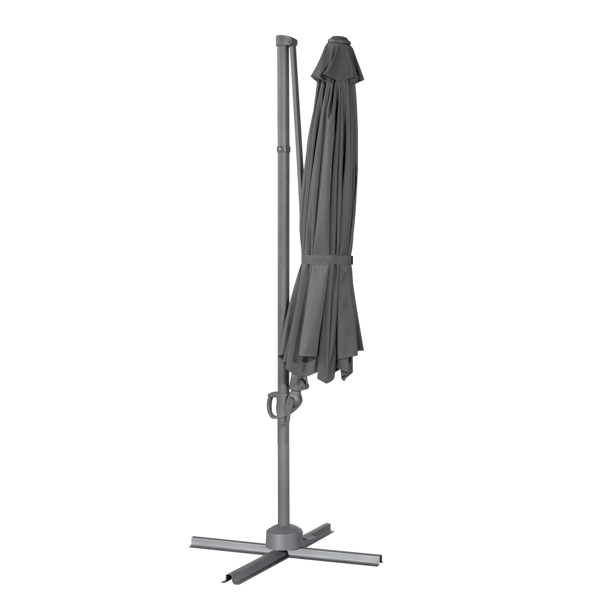 Dellonda Cantilever Parasol with 360° Rotation, Tilt & Cover 3m - Grey