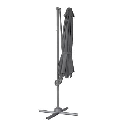 Dellonda Cantilever Parasol with 360° Rotation, Tilt & Cover 3m - Grey