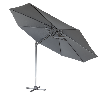 Dellonda Cantilever Parasol with 360° Rotation, Tilt & Cover 3m - Grey