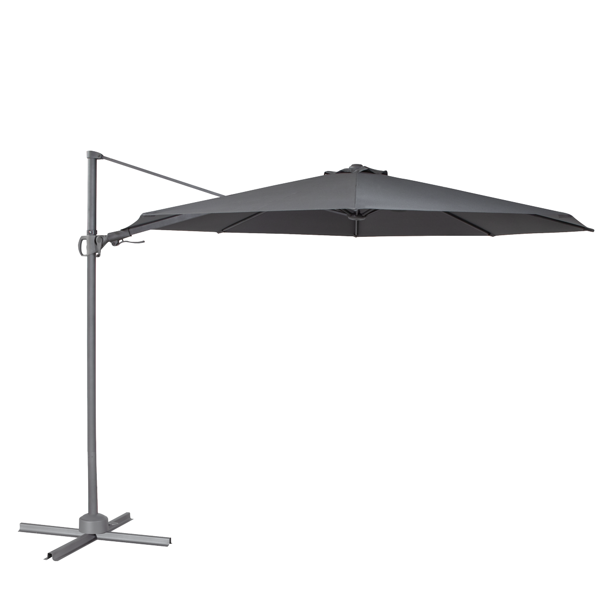 Dellonda Cantilever Parasol with 360° Rotation, Tilt & Cover 3m - Grey