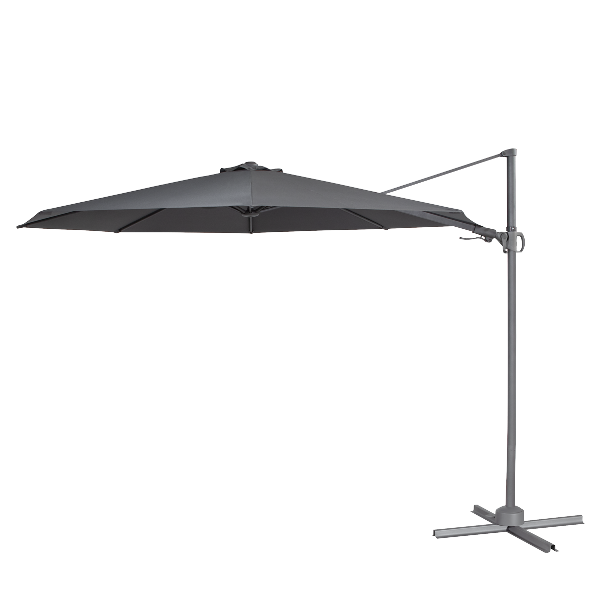 Dellonda Cantilever Parasol with 360° Rotation, Tilt & Cover 3m - Grey