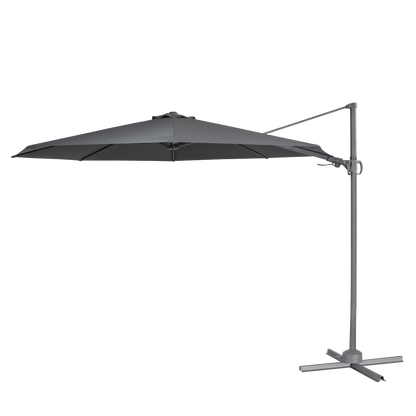 Dellonda Cantilever Parasol with 360° Rotation, Tilt & Cover 3m - Grey