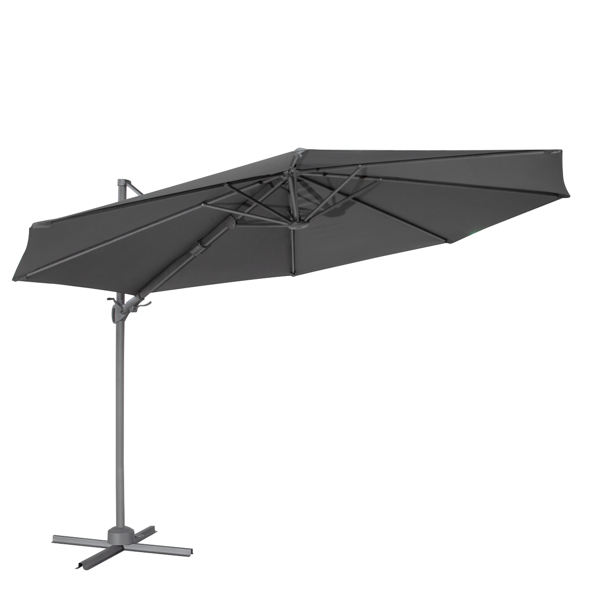 Dellonda Cantilever Parasol with 360° Rotation, Tilt & Cover 3m - Grey