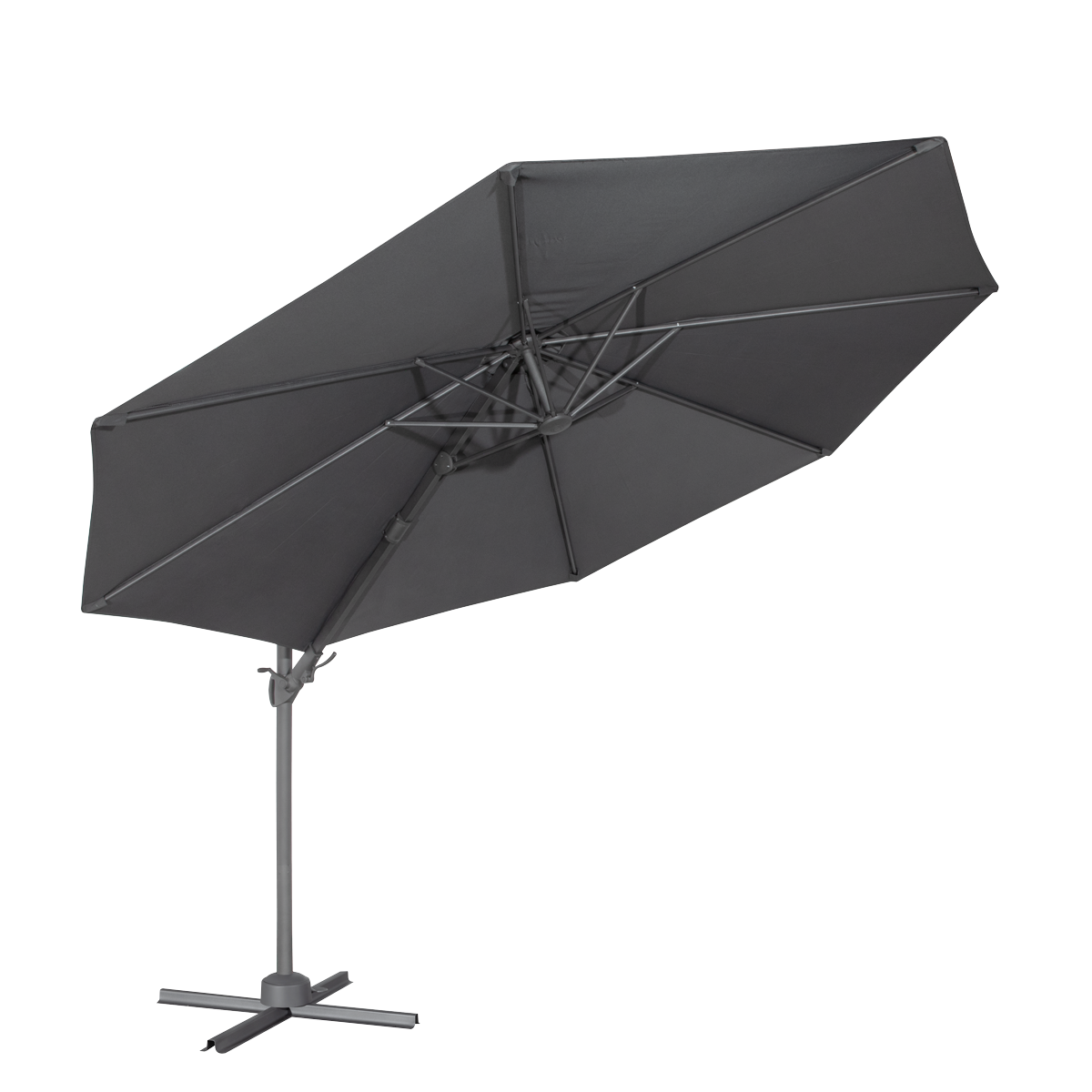 Dellonda Cantilever Parasol with 360° Rotation, Tilt & Cover 3m - Grey
