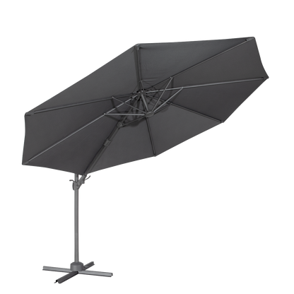Dellonda Cantilever Parasol with 360° Rotation, Tilt & Cover 3m - Grey