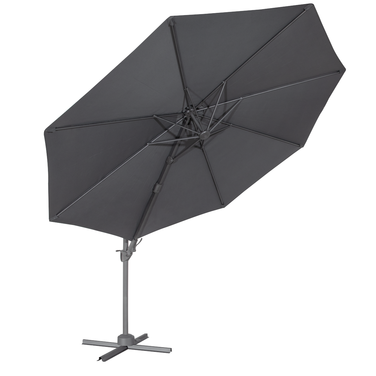 Dellonda Cantilever Parasol with 360° Rotation, Tilt & Cover 3m - Grey