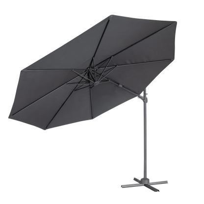 Dellonda Cantilever Parasol with 360° Rotation, Tilt & Cover 3m - Grey