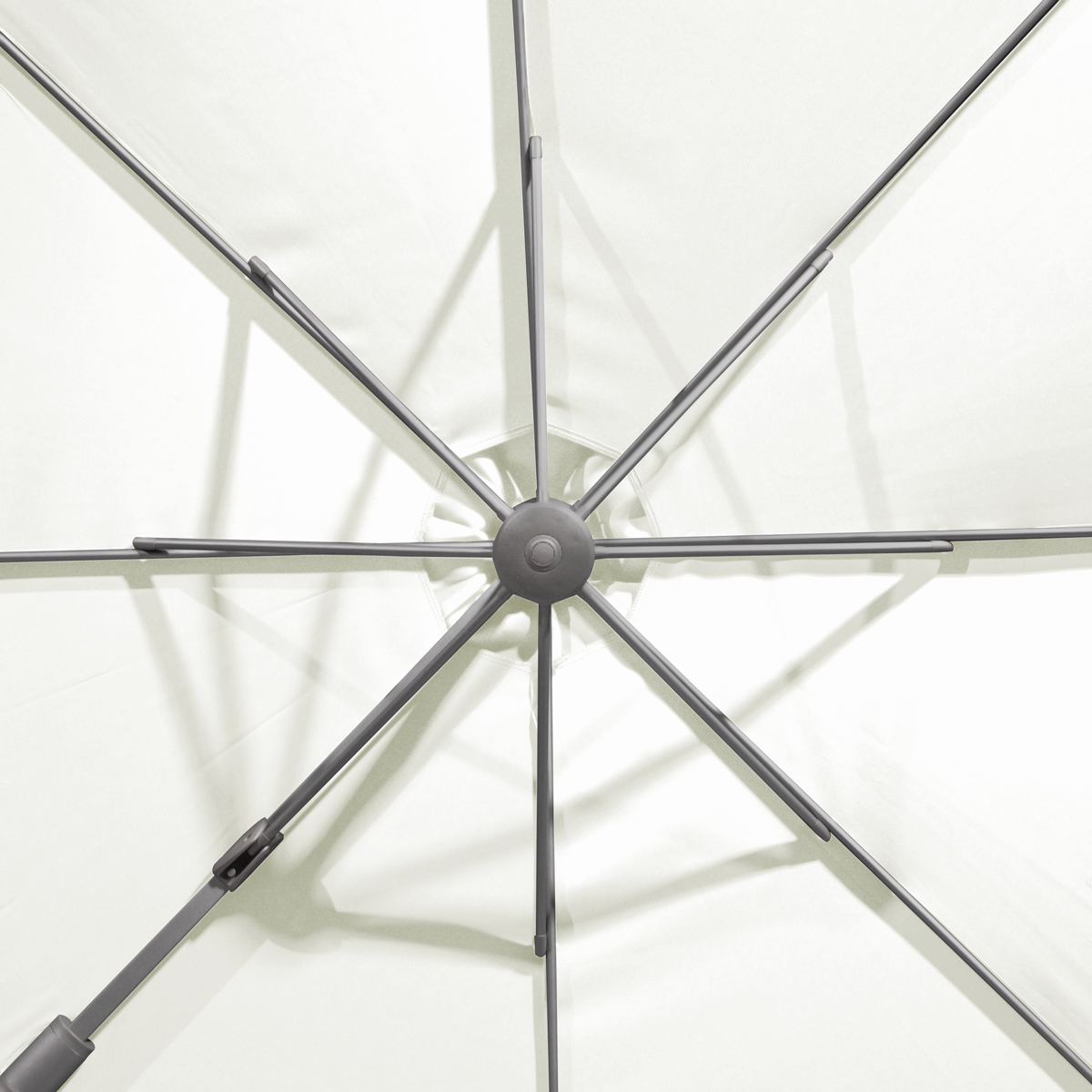 Dellonda Cantilever Parasol with 360° Rotation, Tilt & Cover 3m - Cream
