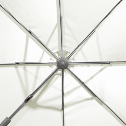 Dellonda Cantilever Parasol with 360° Rotation, Tilt & Cover 3m - Cream