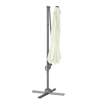 Dellonda Cantilever Parasol with 360° Rotation, Tilt & Cover 3m - Cream