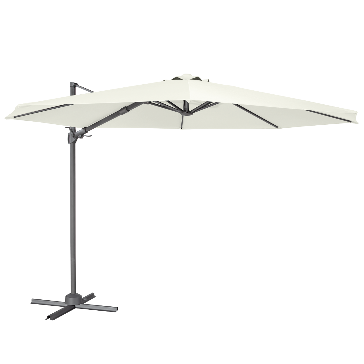 Dellonda Cantilever Parasol with 360° Rotation, Tilt & Cover 3m - Cream