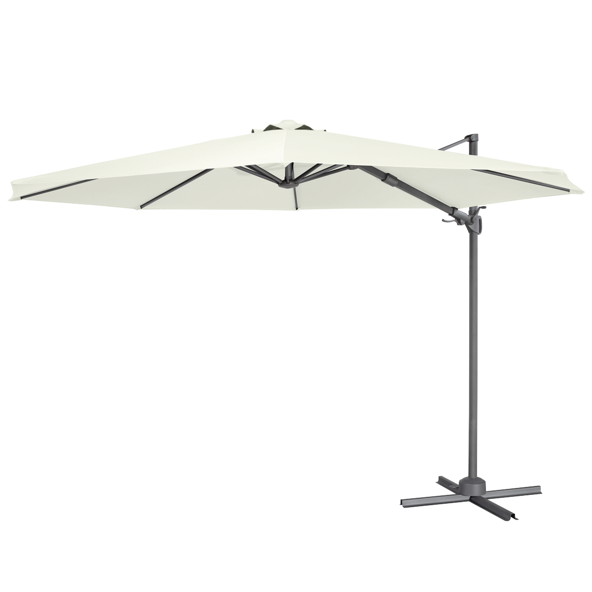 Dellonda Cantilever Parasol with 360° Rotation, Tilt & Cover 3m - Cream