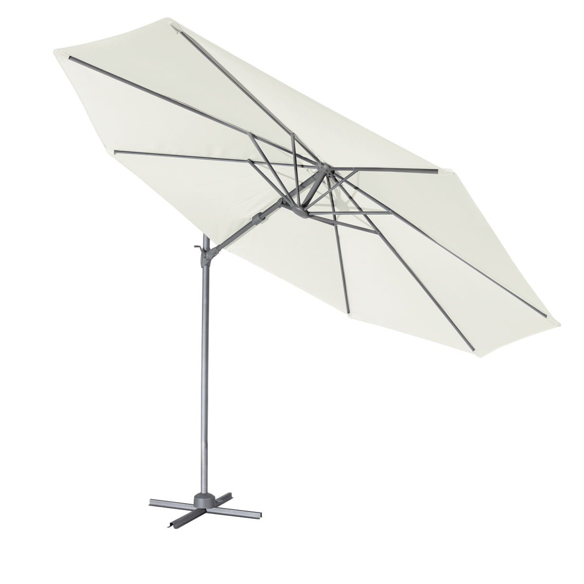 Dellonda Cantilever Parasol with 360° Rotation, Tilt & Cover 3m - Cream