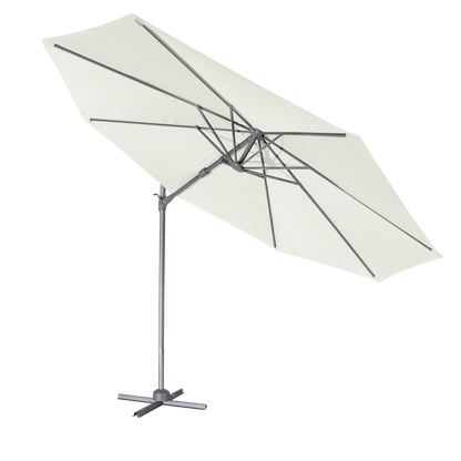 Dellonda Cantilever Parasol with 360° Rotation, Tilt & Cover 3m - Cream