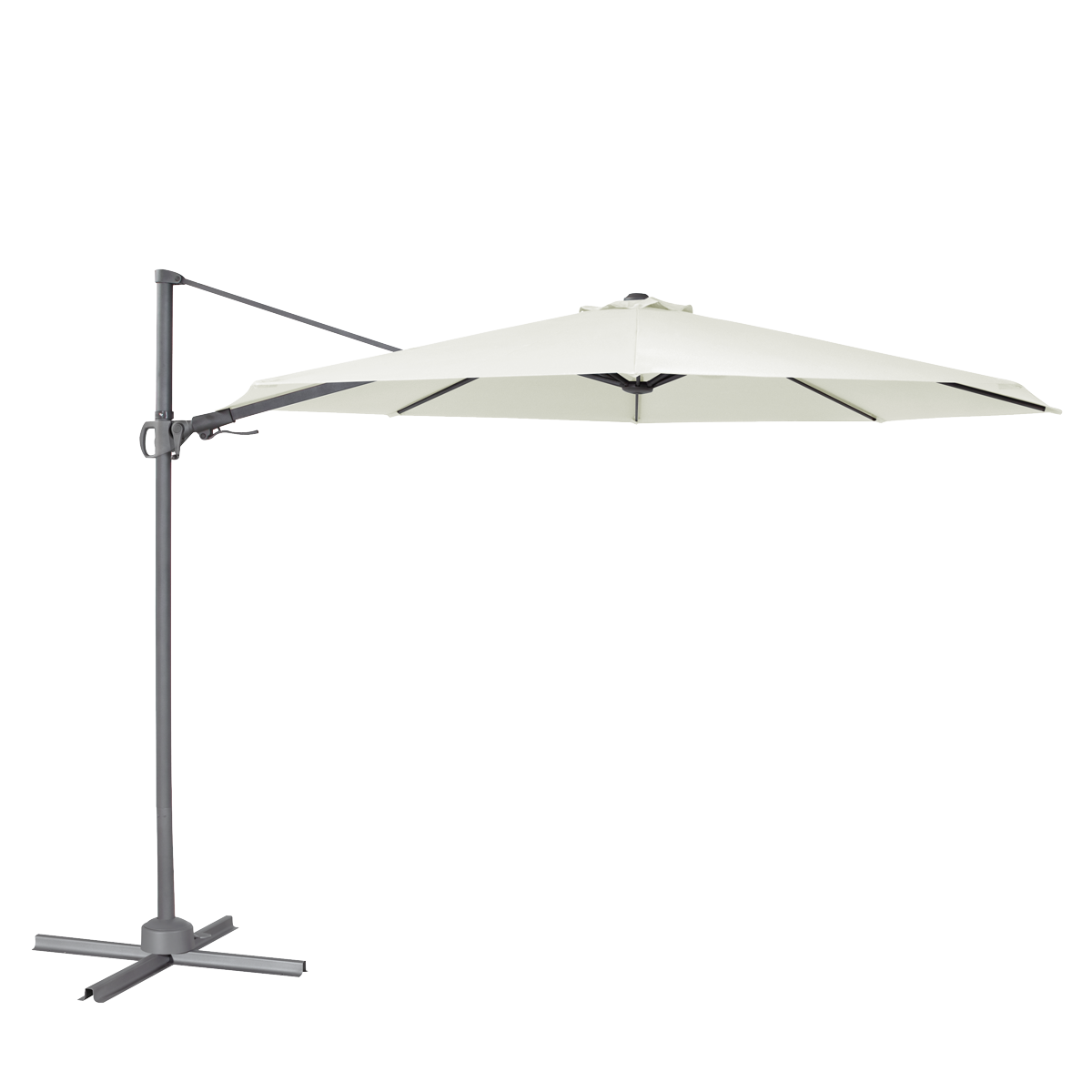 Dellonda Cantilever Parasol with 360° Rotation, Tilt & Cover 3m - Cream