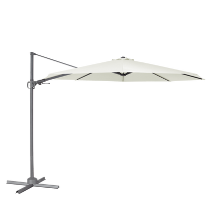 Dellonda Cantilever Parasol with 360° Rotation, Tilt & Cover 3m - Cream