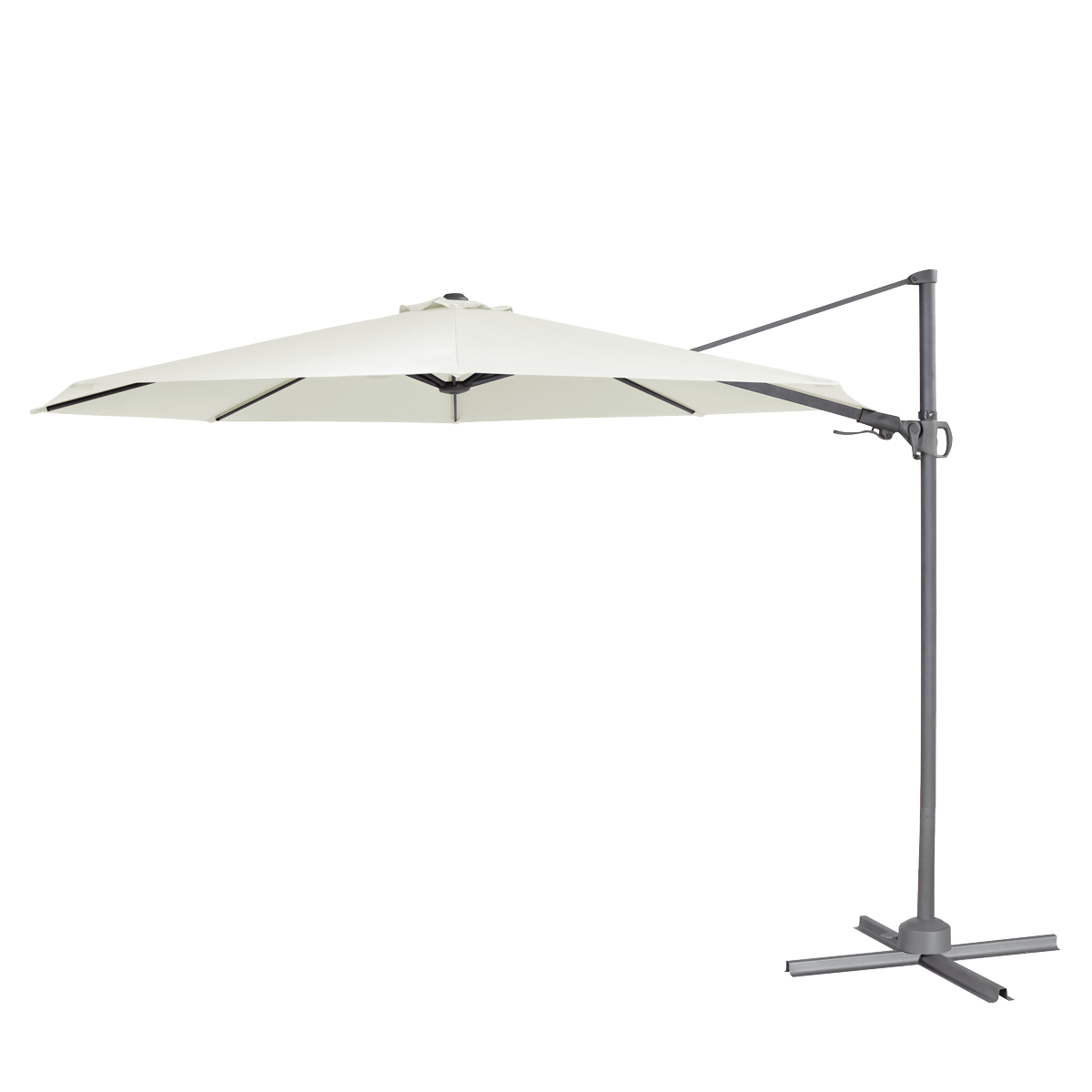 Dellonda Cantilever Parasol with 360° Rotation, Tilt & Cover 3m - Cream