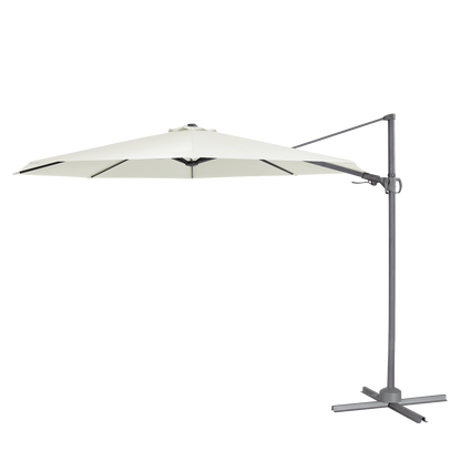 Dellonda Cantilever Parasol with 360° Rotation, Tilt & Cover 3m - Cream