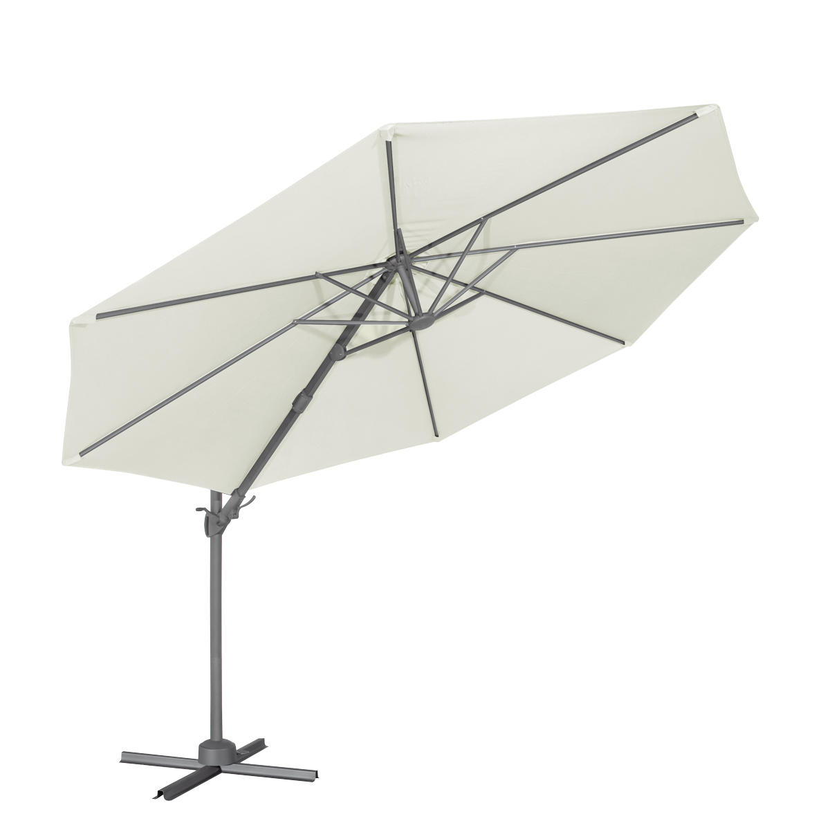 Dellonda Cantilever Parasol with 360° Rotation, Tilt & Cover 3m - Cream