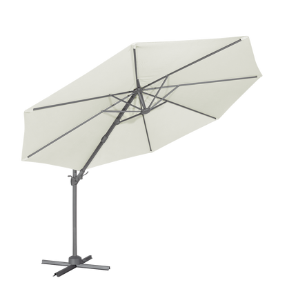 Dellonda Cantilever Parasol with 360° Rotation, Tilt & Cover 3m - Cream