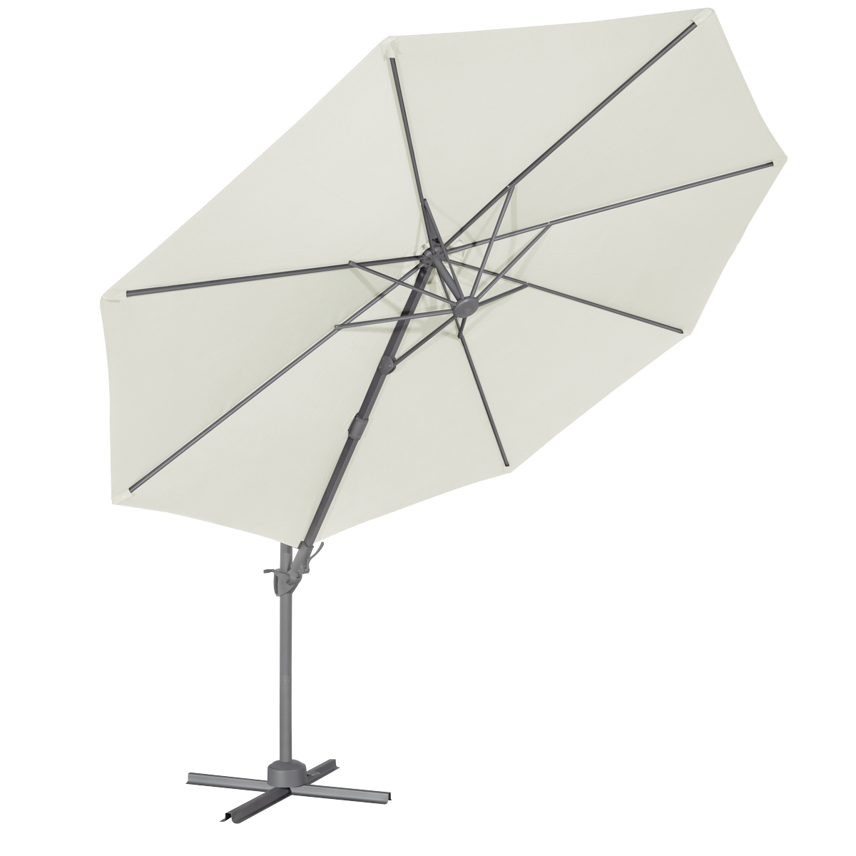 Dellonda Cantilever Parasol with 360° Rotation, Tilt & Cover 3m - Cream