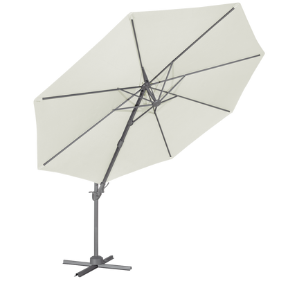 Dellonda Cantilever Parasol with 360° Rotation, Tilt & Cover 3m - Cream