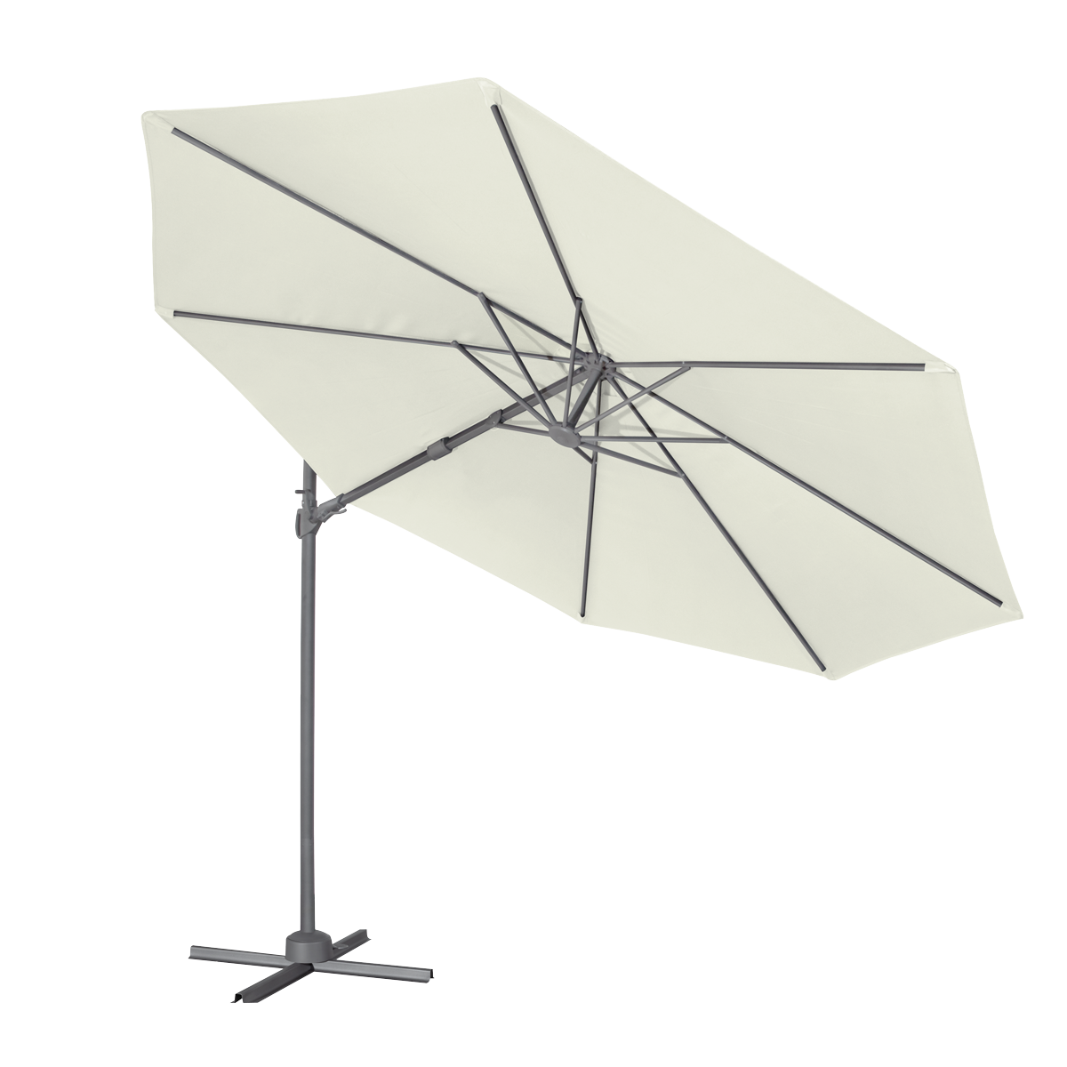 Dellonda Cantilever Parasol with 360° Rotation, Tilt & Cover 3m - Cream