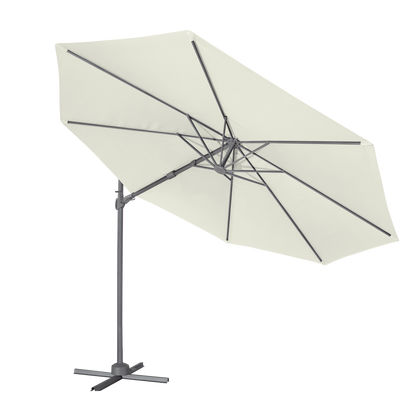 Dellonda Cantilever Parasol with 360° Rotation, Tilt & Cover 3m - Cream