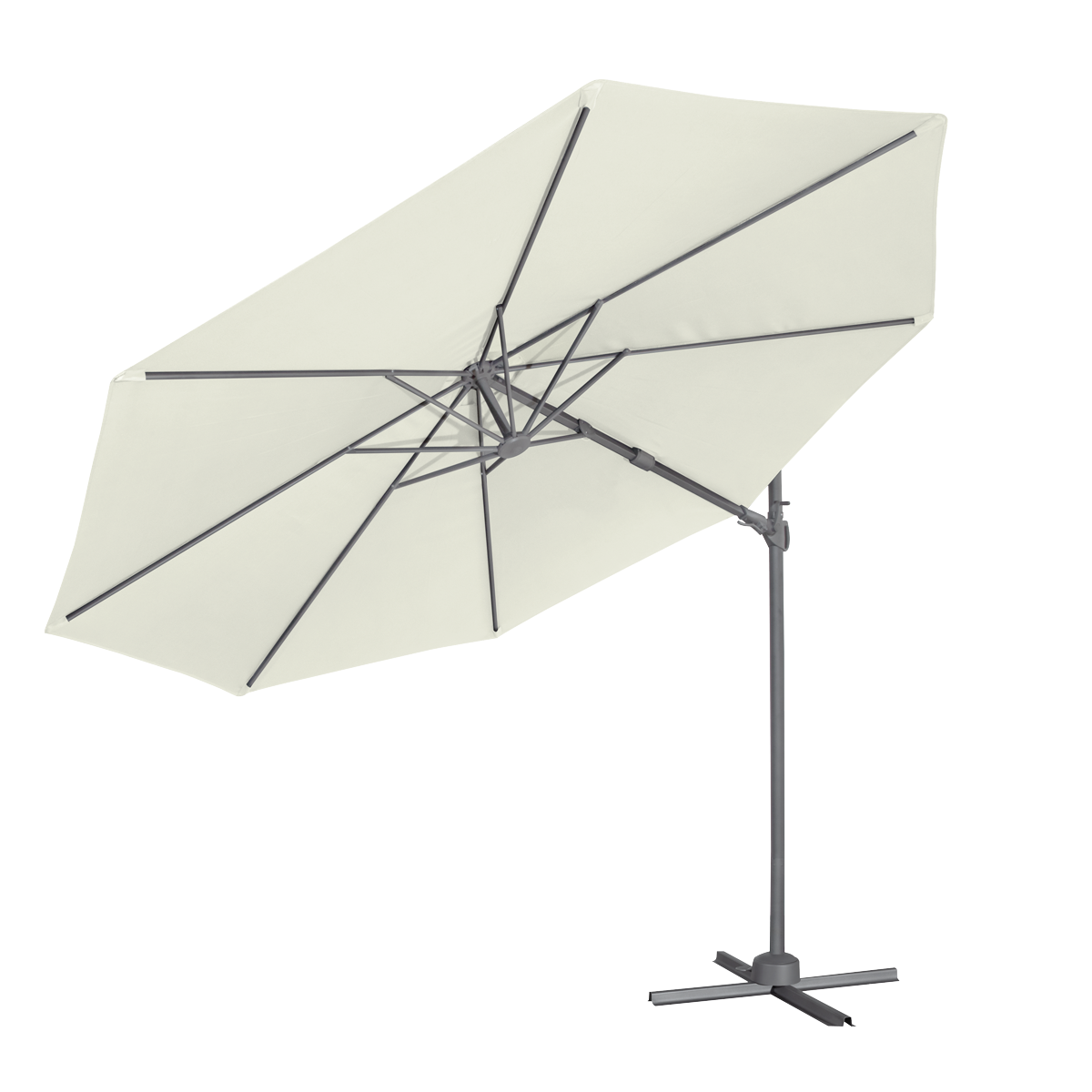 Dellonda Cantilever Parasol with 360° Rotation, Tilt & Cover 3m - Cream