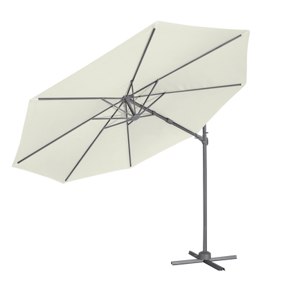 Dellonda Cantilever Parasol with 360° Rotation, Tilt & Cover 3m - Cream