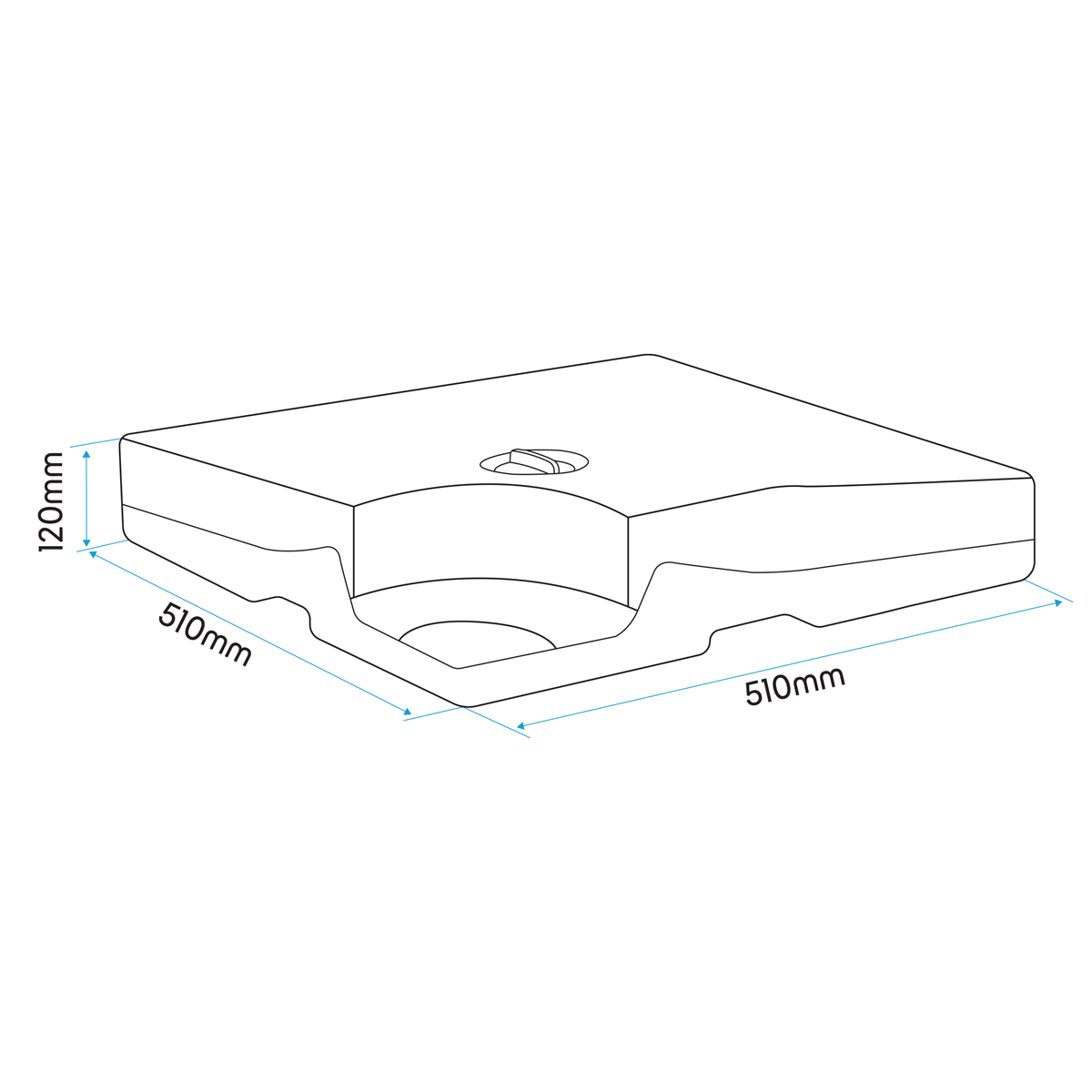 Dellonda Fillable Parasol Base, Water/Sand Fill 92L 4pc