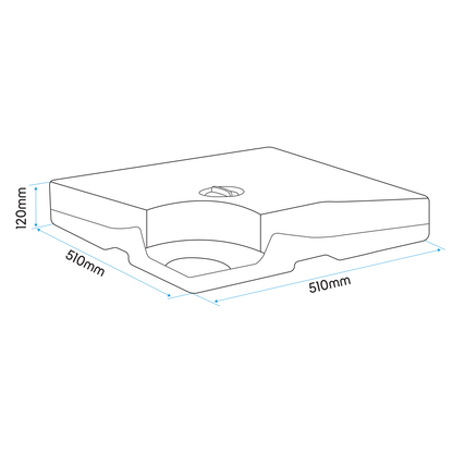 Dellonda Fillable Parasol Base, Water/Sand Fill 92L 4pc