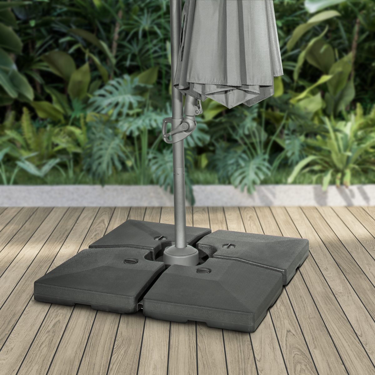 Dellonda Fillable Parasol Base, Water/Sand Fill 92L 4pc