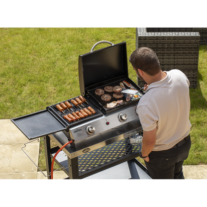 Dellonda 3 Burner Stainless Steel Portable Gas Plancha/Grill 8.5kW