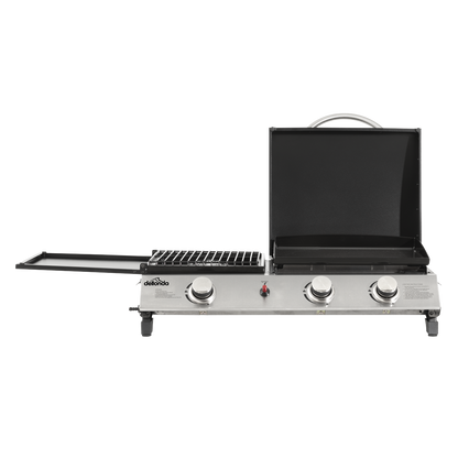 Dellonda 3 Burner Stainless Steel Portable Gas Plancha/Grill 8.5kW