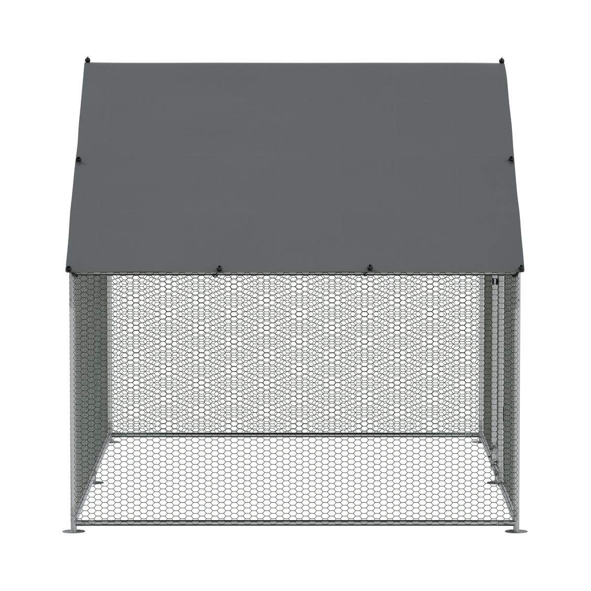 Dellonda Walk-In Galvanized Steel Chicken Run with Roof Cover & PVC Coated Chicken Wire