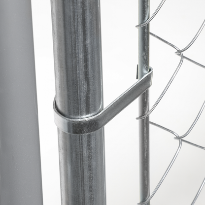 Dellonda Galvanised Steel Dog Kennel with Roof Cover & Chain Link Fencing 2 x 2 x 1.5m