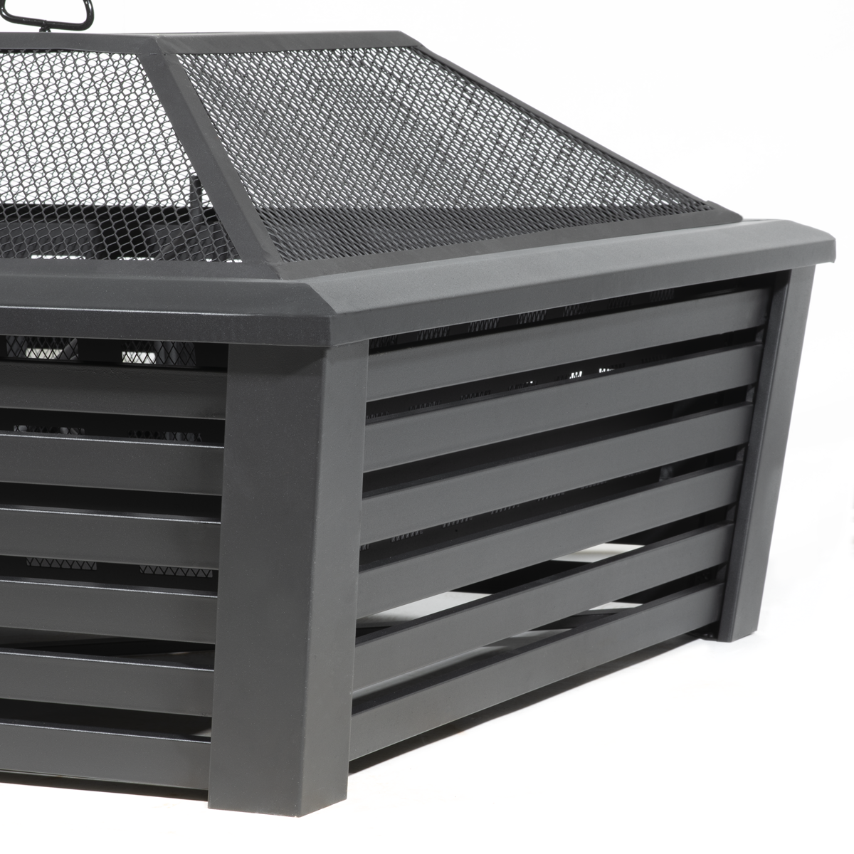 Dellonda 89cm Square Outdoor Fire Pit, Black