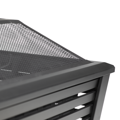 Dellonda 89cm Square Outdoor Fire Pit, Black