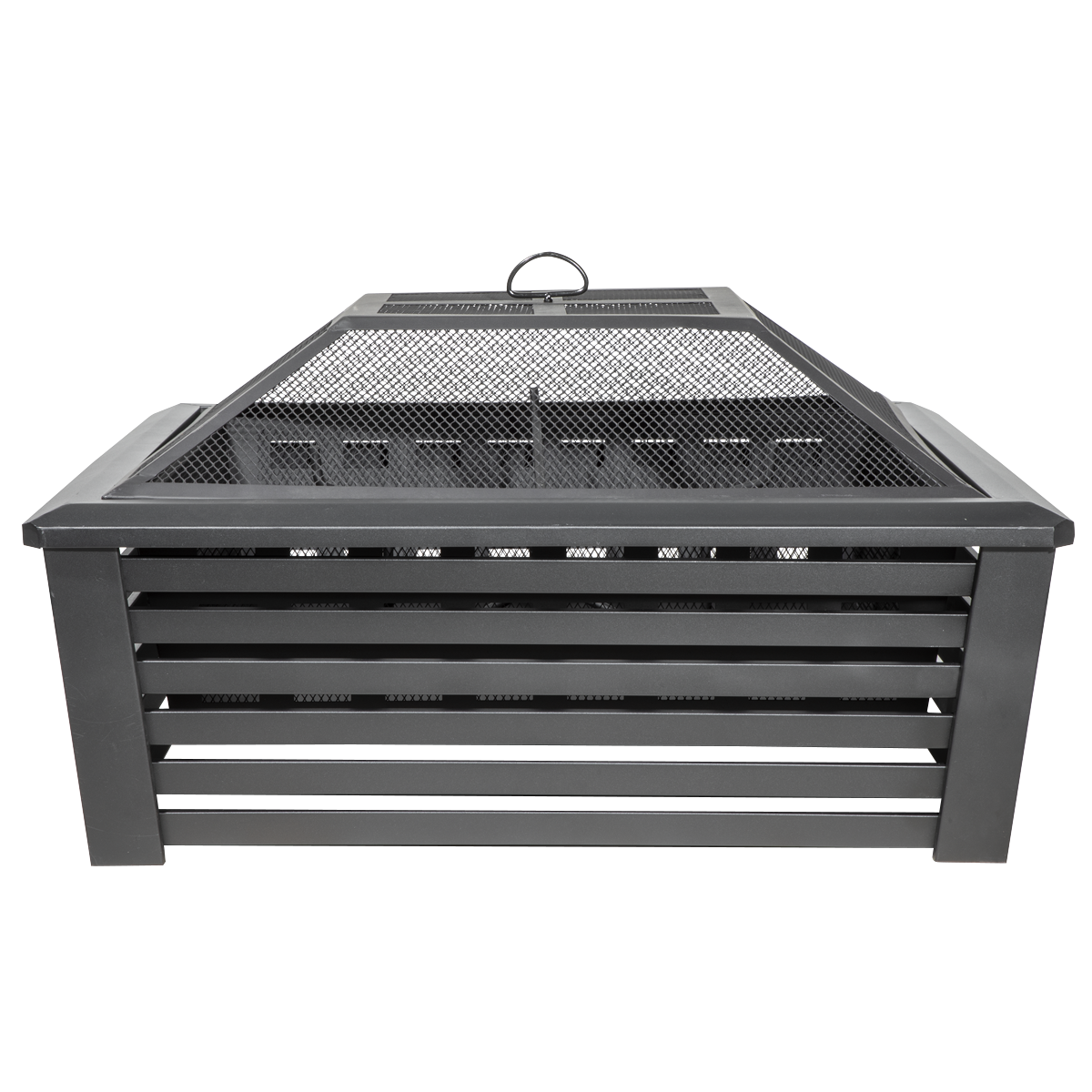 Dellonda 89cm Square Outdoor Fire Pit, Black