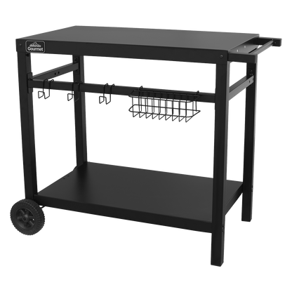Dellonda Plancha Trolley with Utensil Holder - Black
