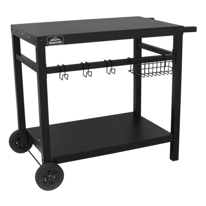 Dellonda Plancha Trolley with Utensil Holder - Black
