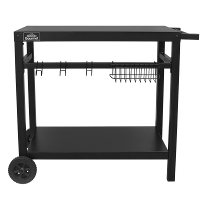Dellonda Plancha Trolley with Utensil Holder - Black