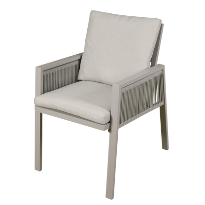 Dellonda Fusion Garden/Patio Dining Chairs with Armrests 6pc - Light Grey